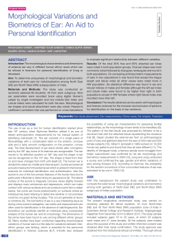 Research paper: Morphological Variations and Biometrics of Ear: An