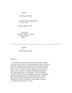 MARIA or The Wrongs of Woman by MARY WOLLSTONECRAFT