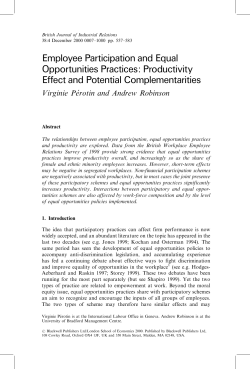 Employee Participation and Equal Opportunities Practices