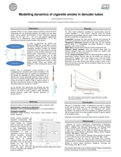 Modelling dynamics of cigarette smoke in denuder