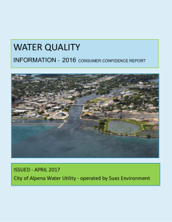Current Consumer Confidence Report from Water