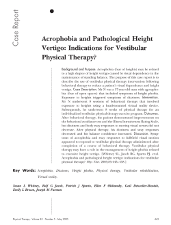Acrophobia and Pathological Height Vertigo: Indications for