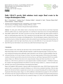 Daily GRACE gravity field solutions track major flood events in the