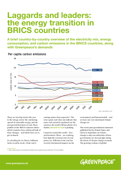 Laggards and leaders: the energy transition in BRICS countries