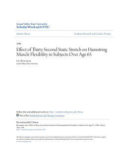 Effect of Thirty Second Static Stretch on Hamstring Muscle Flexibility