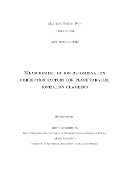 Emma Hedin: Measurement of ion recombination correction factors