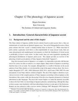Chapter 12 The phonology of Japanese accent