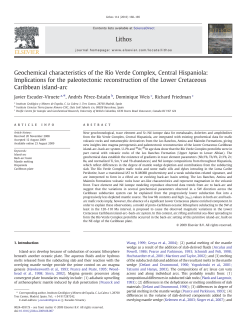 Geochemical characteristics of the R&iacute;o Verde Complex