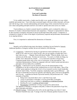 BATTLEFIELD LEADERSHIP White Paper Trust and Leadership