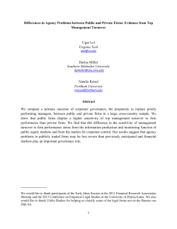 Differences in Agency Problems between Public and Private Firms
