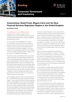 Dodd-Frank, Magna Carta and the New Financial