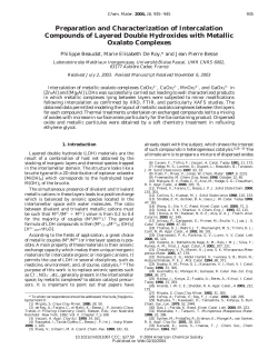Preparation and Characterization of Intercalation Compounds of