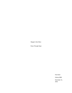 Reagan`s Star Wars: Peace Through Hope Hoo Ewan History 4900