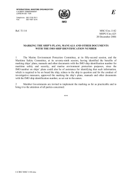 IMO Ref. T1/14 MSC/Circ.1142 MEPC/Circ.425 20 December 2004