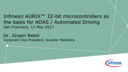 Infineon AURIX&trade; 32-bit microcontrollers as the basis for ADAS