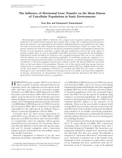 The Influence of Horizontal Gene Transfer on the Mean