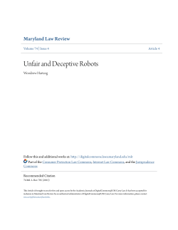 Unfair and Deceptive Robots - DigitalCommons@UM Carey Law
