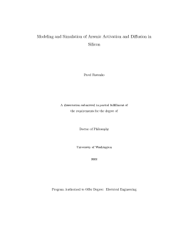 Modeling and Simulation of Arsenic Activation and Diffusion in