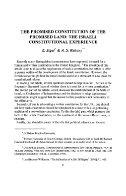 the promised constitution of the promised land: the israeli
