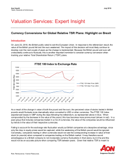 Currency Conversions for Global Relative TSR Plans