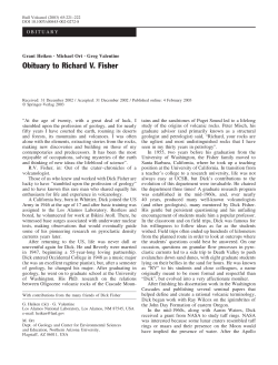 Obituary to Richard V. Fisher