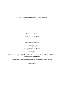 IN THE EUROPEAN COURT OF HUMAN RIGHTS Bogdanova v