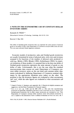A Note on the Econometric Use of Constant Dollar Inventory Series