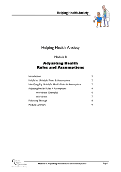 Adjusting Health Rules and Assumptions