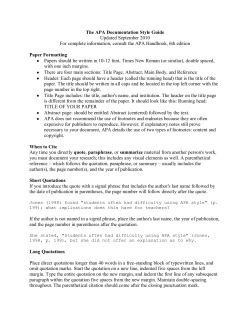 Guide to APA Documentation PDF