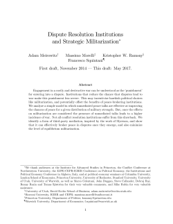 Dispute Resolution Institutions and Strategic Militarization