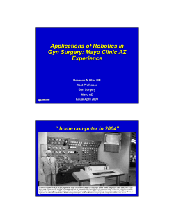 Applications of Robotics in Gyn Surgery: Mayo Clinic