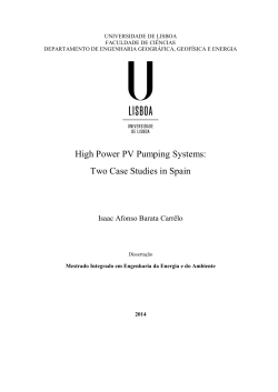 High Power PV Pumping Systems: Two Case Studies in Spain