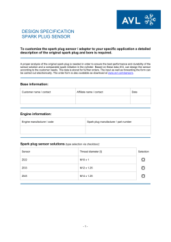 design specification spark plug sensor