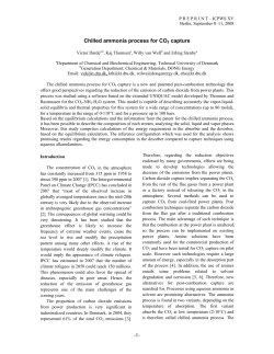 Chilled ammonia process for CO2 capture -1-
