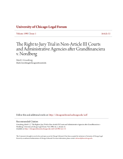 The Right to Jury Trial in Non-Article III Courts and Administrative