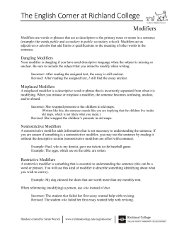 Modifiers - Richland College