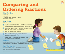 Comparing and Ordering Fractions Comparing and Ordering Fractions