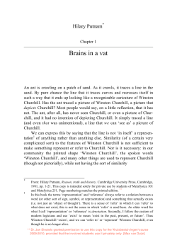 Putnam, Brains in a vat