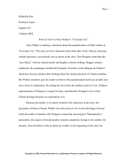 Raz 1 Katherine Raz Professor Lopez English 210 3