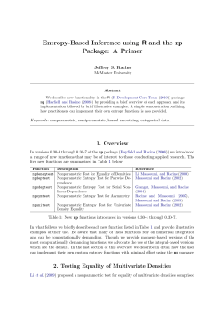 Entropy-Based Inference using R and the np Package: A
