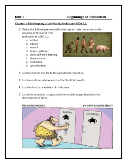 Unit 1 Beginnings of Civilization