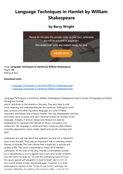 Language Techniques in Hamlet by William Shakespeare