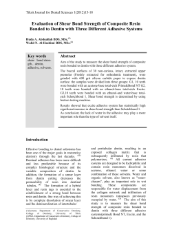 Evaluation of Shear Bond Strength of Composite Resin Bonded to