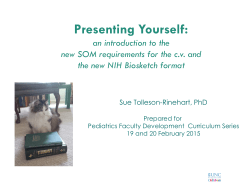 Presenting Yourself - UNC School of Medicine