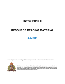 INTOX EC/IR II RESOURCE READING MATERIAL July 2011