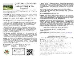 Agricultural History Farm Park Walk Saturday &ndash; October 28, 2017