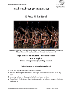 Study Guide - Nga Taiatea Wharekura