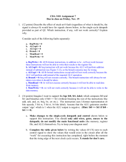 CDA 3101 Assignment 7 Due in class on Friday, Nov. 19 1.