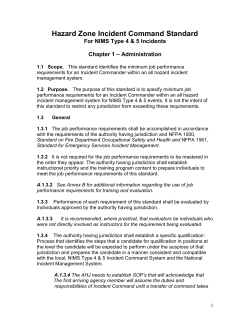 Professional Qualifications for Incident Commanders