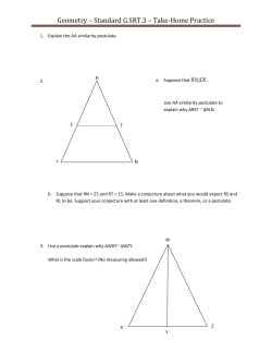 Geometry – Standard G.SRT.3 – Take-Home